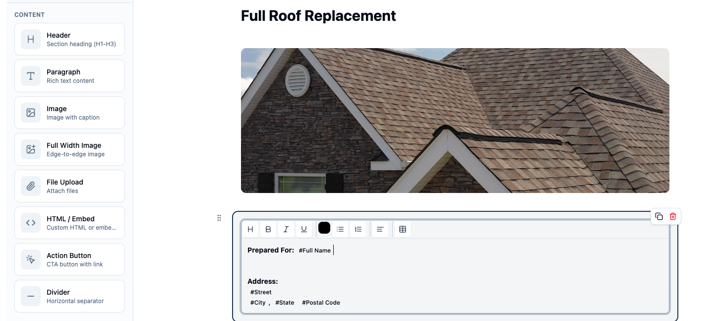 Custom Quote Pages screenshot
